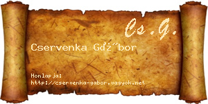 Cservenka Gábor névjegykártya